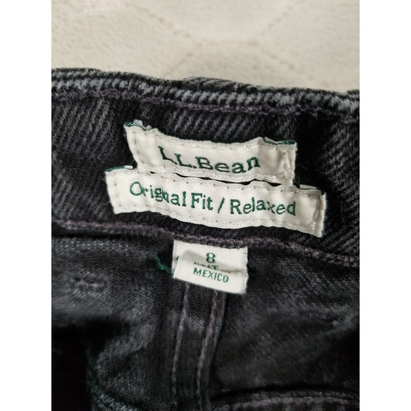 LL Bean Original Fit Womens Sz 8 Fits 28x29 Black Jeans Tapered High Rise - Picture 5 of 13